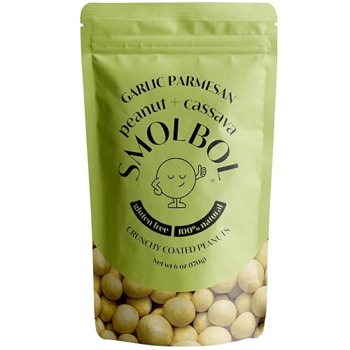 SMOLBOL Crunchy Coated Peanuts (6 Ounce (Pack of 1), Garlic Parmesan)