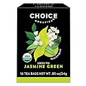 Choice Organic Teas Jasmine Green Tea - Green Tea Scented with Jasmine Blossoms - Fair Trade - Compostable - Contains Caffeine - 48 Organic Green Tea