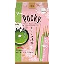 Pocky Cherry Blossom Matcha Biscuit Sticks - Limited Edition Sakura & Matcha Flavor, Crispy Biscuit Sticks Coated in Green Tea Cream, 2.47oz (1 Pack)