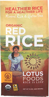 Lotus Foods, Heirloom Bhutan Red Rice, Gluten Free, 15 Oz