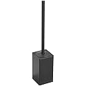 Freestanding Toilet Brush Holder for bathrooms 304 Stainless Steel Toilet Brush Stand Square Storage and Organization Rust Resistant 17-inch high