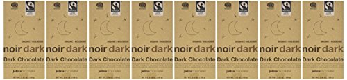 Jelina Chocolatier Fair Trade Dark Chocolate Bar 72%, 3.52 Ounce (Pack of 8)