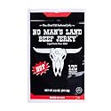 No Mans Land Premium Beef Jerky | 17G High Protein, Low Carb, Low Calorie Beef Snack | Slow-Dried, Smoked & Seasoned Jerky Strips | HOT 8.5oz Bag