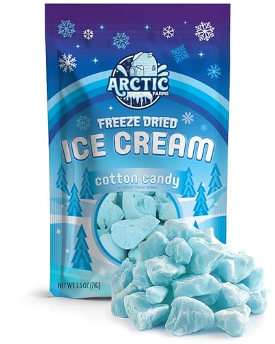 Arctic Farms Freeze Dried Ice Cream Bits Bagged and Boxed - Does Not Melt (Blue Cotton Candy)
