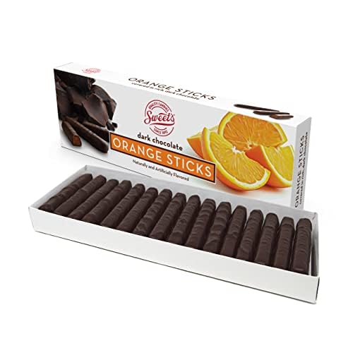 Sweet Candy Company Dark Chocolate Orange Sticks - Gourmet Chocolate Covered Sticks, Chocolate Fruit Flavored Sticks, Gift Idea for Holidays, Gluten