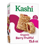 Kashi Breakfast Cereal, Vegan Protein, Organic Fiber Cereal, Berry Fruitful, 15.6oz Box (1 Box)