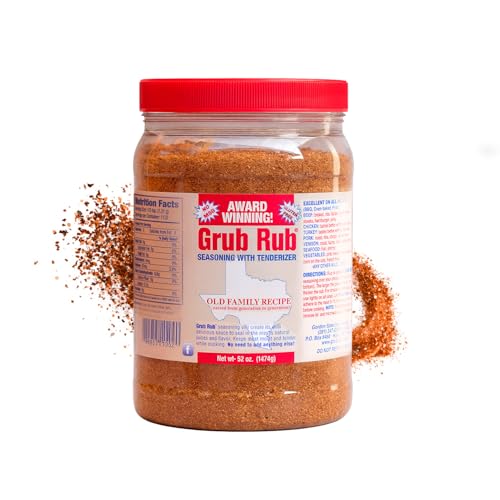 Grub Rub BBQ Blend - Award-Winning Seasoning Family Recipe For Smoking & Grilling Moist, Tender, Juicy Meats - Pork, Steak, Brisket, Seafood, Veggies