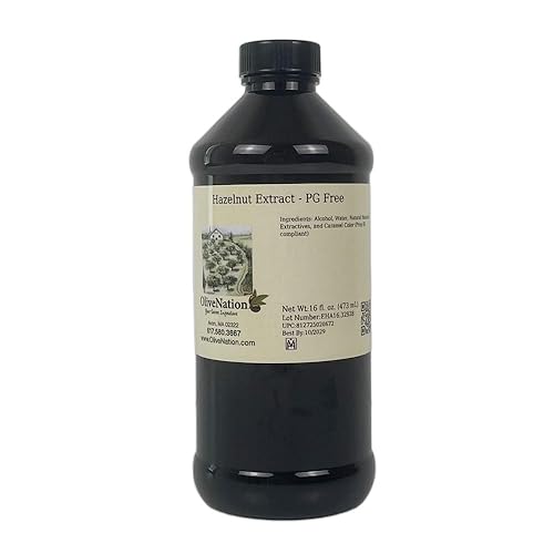 Olivenation Hazelnut Extract | Rich Nutty Flavor | Perfect for Cakes, Cookies, Ice Cream | PG Free, Non-GMO, Gluten Free, Kosher & Vegan | 16 ounces