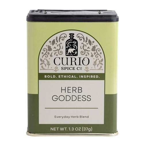 Curio Spice Co - Herb Goddess Everyday Blend - Made w/Green coriander, Greek Oregano & Chives - Great for White Meat, Soups, Salads, & Rice - 1.3oz