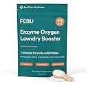 FEBU Enzyme Oxygen Laundry Booster | 7-Enzymes Including DNase | Odor Eliminator & Stain Remover for Sweat, Pet & Musty Odors | Concentrated Powder