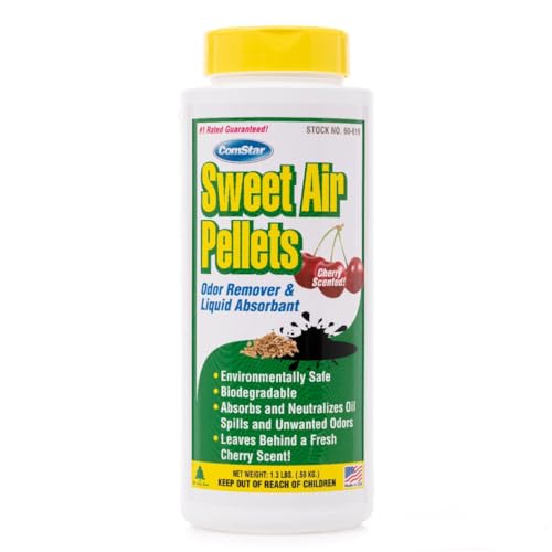 ComStar Sweet Air Pellets, 1.3 lb Odor Eliminator & Absorbent, Cherry Scented, Long-Lasting Neutralizer for Home & Industrial Use, Eliminates Oil