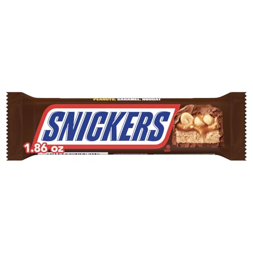 Snickers, NFL Football Tailgating Snack Milk Chocolate Candy Bar, Full Size, Bar, 1.9 Ounce