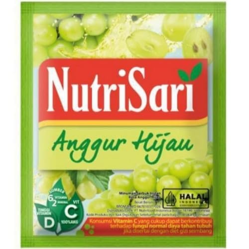 NutriSari Anggur Hijau Green Grape Instant Drink Powder 10-ct, 110 gram (Pack of 2)