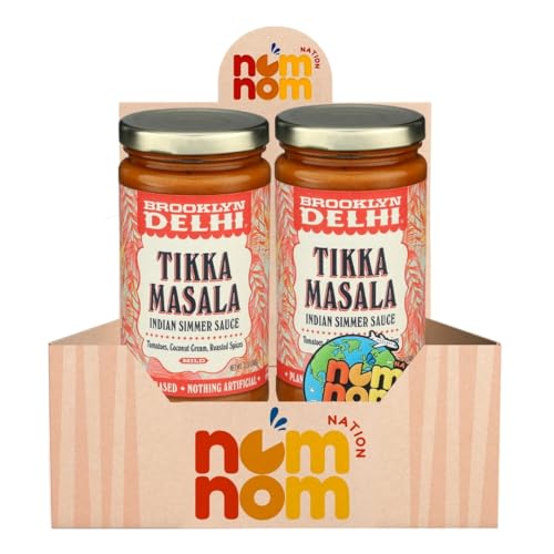 Brooklyn Delhi Sauce Simmer Tikka Masala - 12 oz Jar - Pack of 2 - Indian Curry Sauce for Butter Chicken Sauce and Stir Fry Sauce - Versatile Tikka
