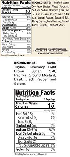 Gourmet Warehouse Savory Rum Butter Injectable Marinade andBird Rub Spice, 16 ozs - No MSG, No HFCS