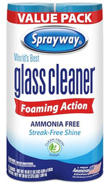 Sprayway Glass Cleaner Foaming Aerosol Spray, 19oz, Pack of 2 | Ammonia-Free, Streakless, Fast-Acting | Cleans & Polishes Glass Surfaces | Fresh