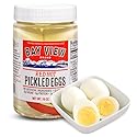 Bay View Pickled Eggs, No Artificial Ingredients, Gluten Free, 0g Sugar, 6g Protein, Fresh Grade A Eggs, Boiled and Peeled (16oz, Red Hot)