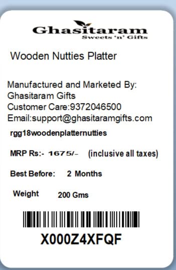 Ghasitaram Gifts Chocolate - Wooden Nutties Platter