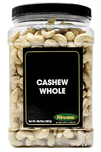Raw Cashew - Premium Whole Nuts, Unsalted | Perfect for Snacks, Baking, and Dairy-Free Recipes | Keto-Friendly, High in Protein | 32 oz by Nirwana