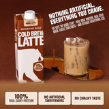 Wandering Bear Double Latte Organic Cold Brew Coffee - 32 fl oz, 3 pack - Creamy High-Protein Cold Brew Latte, 11 g Protein, Only 100 Calories, 5 g