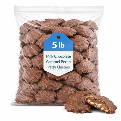 Milk Chocolate Caramel Pecan Patty Clusters, 5 Pound Bulk Chocolate
