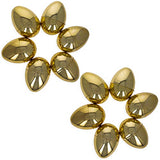 BestPysanky Set of 12 Very Shiny Golden Plastic Easter Eggs, 2.25 Inches