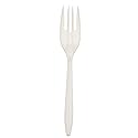 Crystalware FPPWP1000 Disposable Medium Weight PP Plastic Forks, White (Pack of 1000)