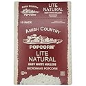 Amish Country Popcorn | Old Fashioned Microwave Popcorn | 10 Bags Lite Natural White Hulless | Non-GMO, Gluten Free, Microwaveable and Kosher (10