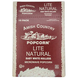 Amish Country Popcorn | Old Fashioned Microwave Popcorn | 10 Bags Lite Natural White Hulless | Non-GMO, Gluten Free, Microwaveable and Kosher (10