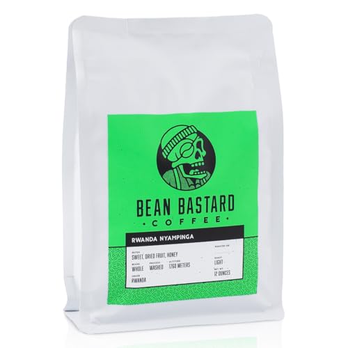 Bean Bastard Coffee RWANDA NYAMPINGA Light Roast Single Origin Whole Coffee Beans | Premium Whole Bean Coffee with Citric and Honey Tones | Ethically
