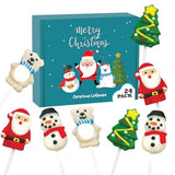 Christmas Lollipops - Holiday Suckers - 24 Individually Wrapped Bulk - Christmas Candy Variety Pack - Santa, Christmas Tree, Snowman, Polar Bear