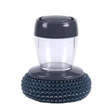 Press-Type Automatic Soap Pot Brush - 3-in-1 Self-Filling, Non-Scratch for Pot Pan & Stovetop Cleaning.