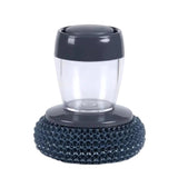 Press-Type Automatic Soap Pot Brush - 3-in-1 Self-Filling, Non-Scratch for Pot Pan & Stovetop Cleaning.