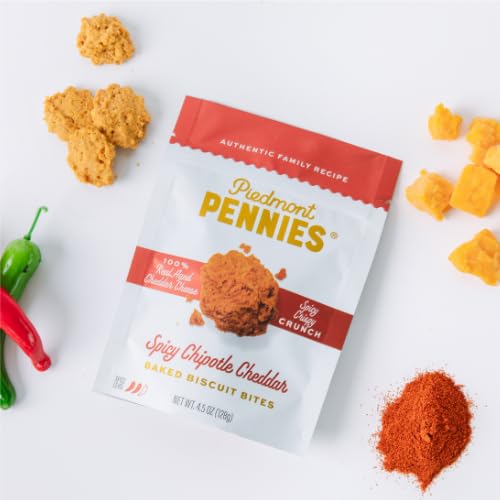 Piedmont Pennies Cheese Crackers| Sharp Cheddar & Spicy Chipotle | No Sugar added | Handmade in NC | Small-Batch Gourmet Snacks