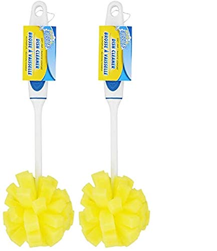 Scrub Buddies Dish Cleaning Sponges, Blue/Yellow