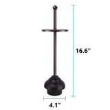 Blue Donuts Toilet Plunger with Holder for Bathroom, Multi Drain Suitable Also for Bathtubs, Quick Dry, Bronze