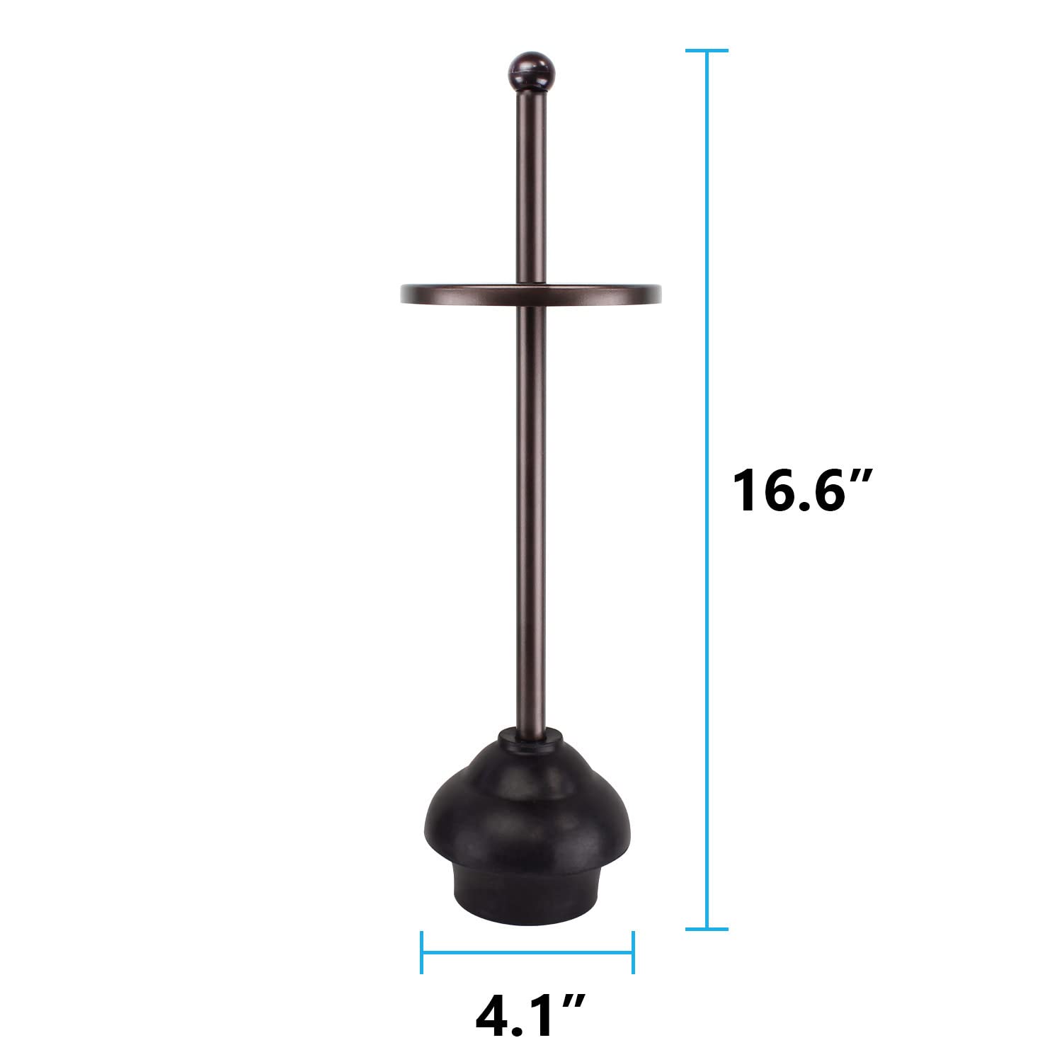 Blue Donuts Toilet Plunger with Holder for Bathroom, Multi Drain Suitable Also for Bathtubs, Quick Dry, Bronze