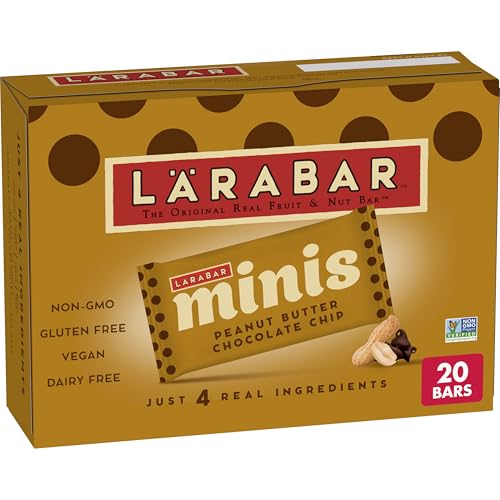 Larabar Minis Peanut Butter Chocolate Chip, Gluten Free Vegan Fruit and Nut Bars, 15.6 oz, 20 Ct