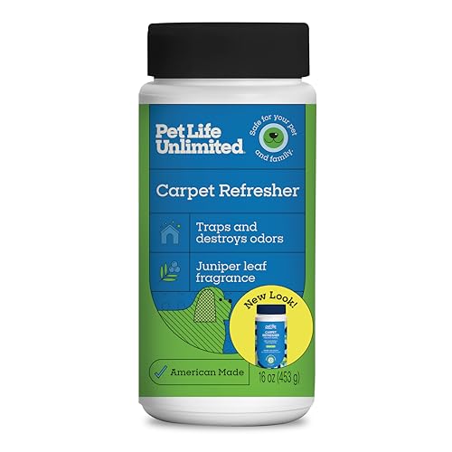 Pet Life Unlimited Carpet Deodorizer Powder, 16 oz, Strong Pet Odor Eliminator & Carpet Freshener, Plant-Based Juniper Leaf Scent, Pet Safe (Pack