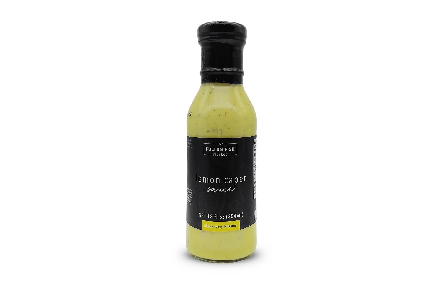 Fulton Fish Market Lemon Caper Sauce, Gourmet Seafood Finishing Sauce, 12 oz