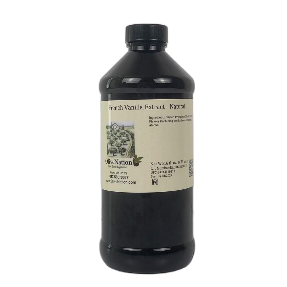 OliveNation French Vanilla Flavoring Extract, Deep Rich Flavoring for Baked Goods, Cakes, Frosting, Fillings, PG Free, Non-GMO, Gluten Free, Kosher