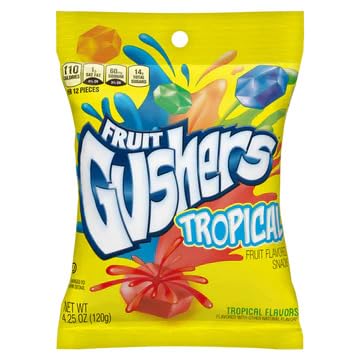 Betty Crocker Gushers Fruit Flavored Snacks, Tropical, Gluten Free, 4.25 oz, 8 ct