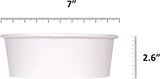 Basidi [100 Pack 42oz Disposable White Paper Round Bowl with Plastic Lids, Round Shape Paper Bowls White Paper Salad Bowl for Soup Stews