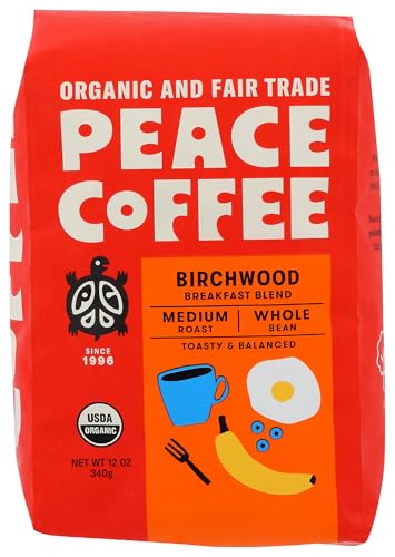 Peace Coffee, Birchwood Organic Whole Bean, 12 Ounce