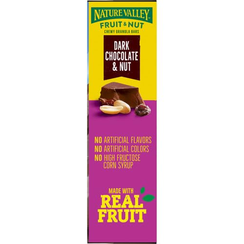 Nature Valley Chewy Fruit and Nut Granola Bars, Dark Chocolate Nut, 6 Bars, 7.4 OZ