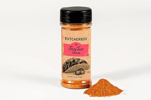 ButcherBox Fiery Taco Seasoning, Premium Quality Blends, 3.9 oz - Smoky Chipotle, Paprika, Garlic & Cumin - Bold Taco Spice Blend for Beef, Chicken