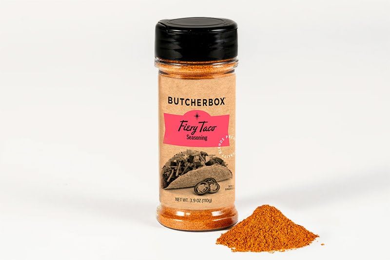 ButcherBox Fiery Taco Seasoning, Premium Quality Blends, 3.9 oz - Smoky Chipotle, Paprika, Garlic & Cumin - Bold Taco Spice Blend for Beef, Chicken