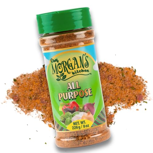 Chef Morgan's Kitchen Real Jamaican All Purpose Seasoning 8 oz - Natural Herbs and Spices for Cooking - Authentic Tropical Flavor - Versatile Spice