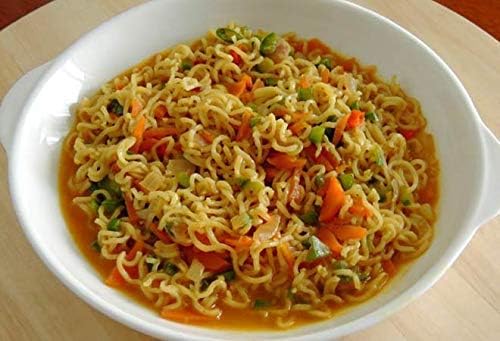Chow Instant 2 Minutes Noodles - TOMATO Flavor with Seasonings (Pack of 5 Packs x 85g) So Delicious Meal ... HALAL