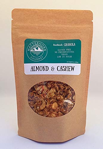 3 bags of Granola Gluten Free Vegan Low in Sugar with Almonds and Cashews sweetened with Coconut Sugar